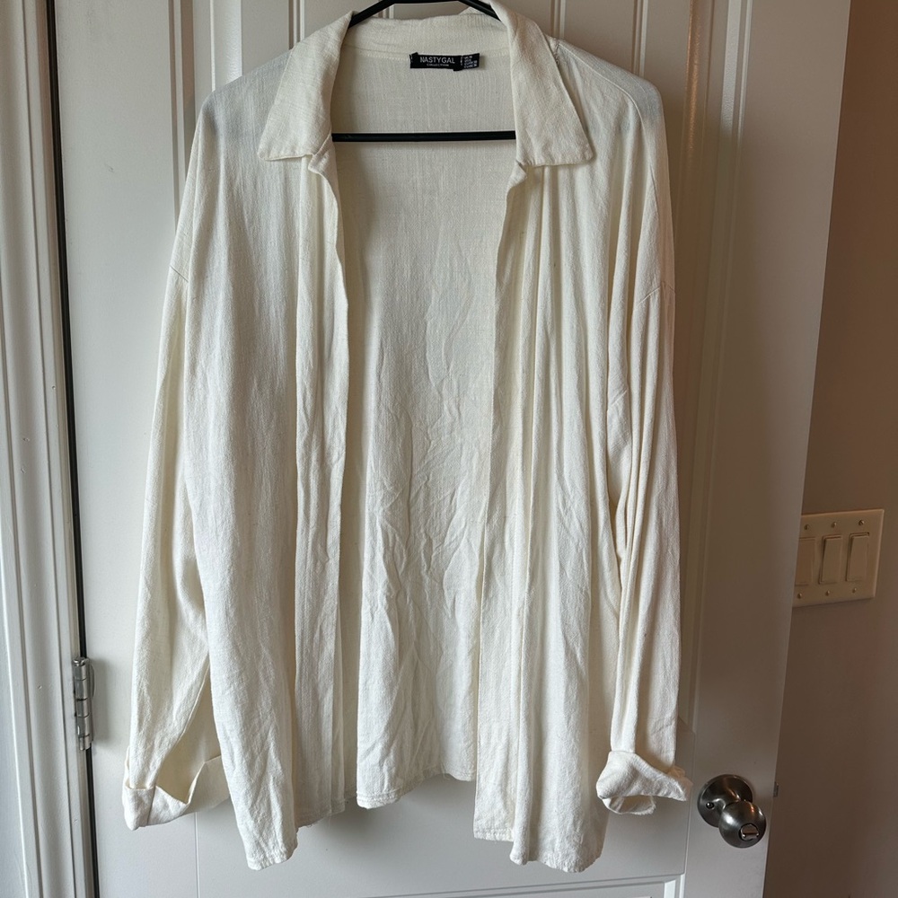 Nasty Gal Cream Casual Shirt
